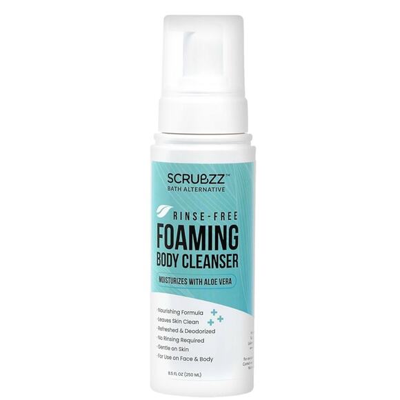 1 Pack Scrubzz No Rinse Body Wash for Elderly, Rinse Free Cleansing Foam, 8.5 oz - Picture 1 of 5